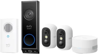 eufy Video Deurbel E340 + eufyCam C35 Beveiligingsset (2 camera's, HomeBase Mini)