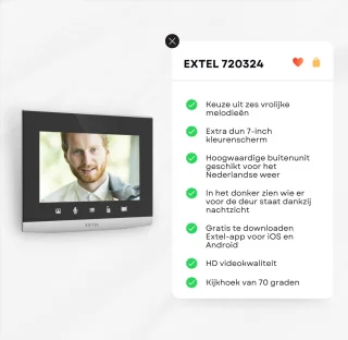 Extel 720324 Video-deurintercomset Grijs/Zwart