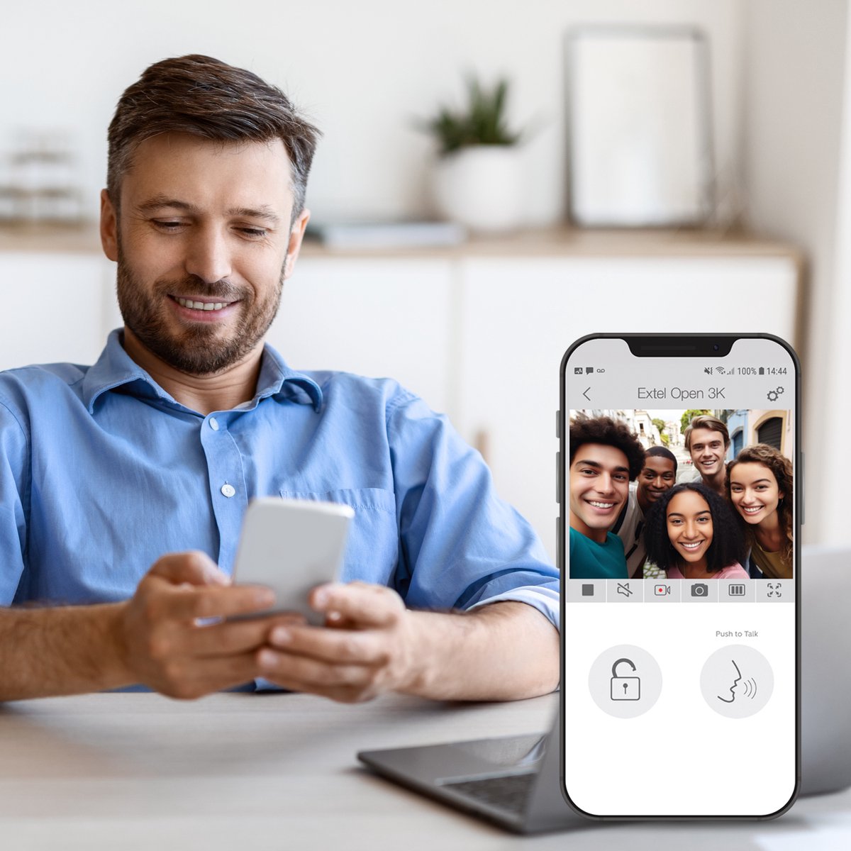 Extel Open 3K Wifi intercom met camera bedraad keypad