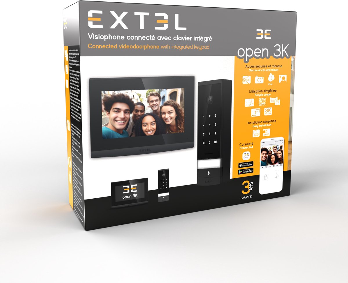 Extel Open 3K Wifi intercom met camera bedraad keypad