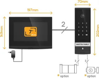 Extel Open 3K Wifi intercom met camera bedraad keypad
