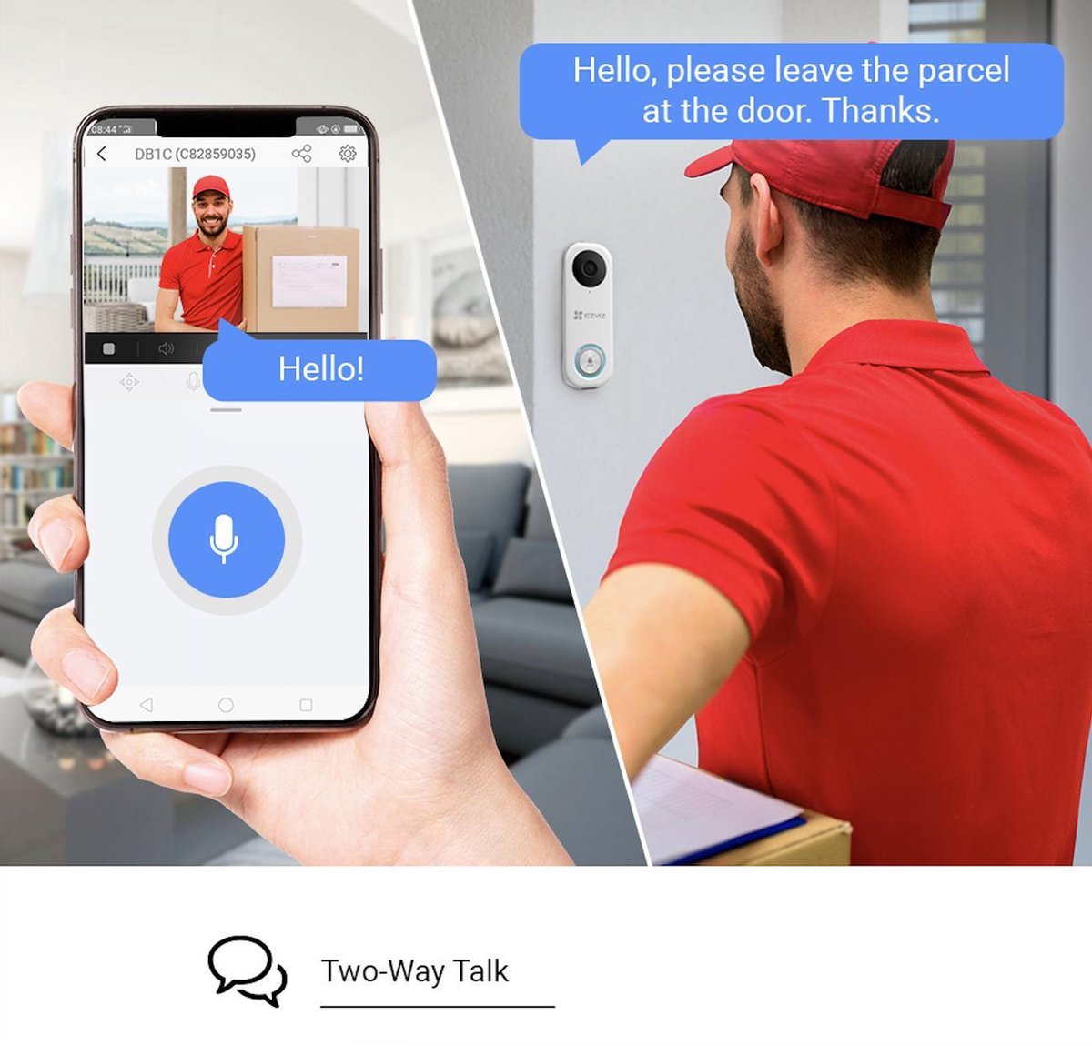 Ezviz DB1C Wifi Videodeurbel Wit