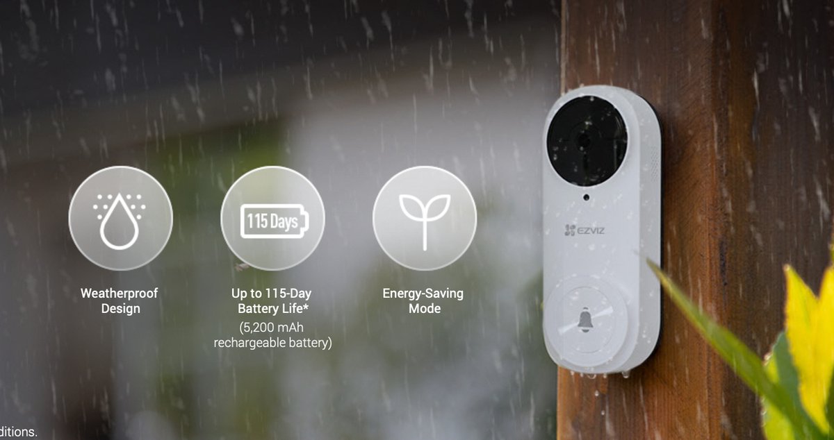 Ezviz DB2 Slimme Deurbel 3MP 2K Wit