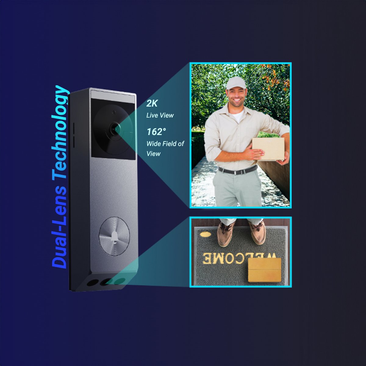 EZVIZ EP3X Pro Draadloze Video Deurbel Dual-Lens 2K HD