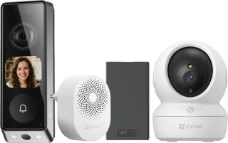 EZVIZ EP8 Ultra + H6c Pro 4K - Slimme videodeurbel met dual lens - 360° binnencamera - voordeelbundel