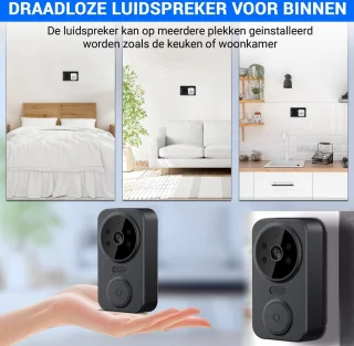 Ferodelli Videodeurbel Draadloos Zwart