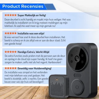 Ferodelli Videodeurbel Draadloos Zwart