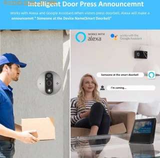 FIBILA Wifi Deurbel Camera Grijs