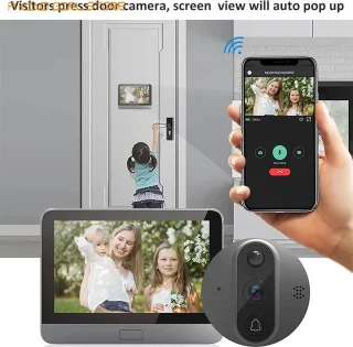 FIBILA Wifi Deurbel Camera Grijs
