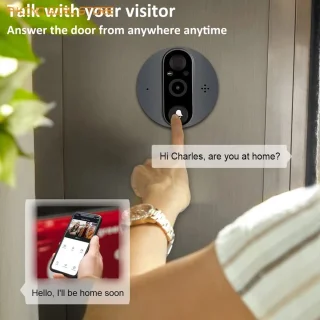 FIBILA Wifi Deurbel Camera Grijs