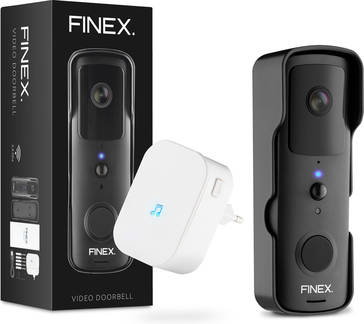 Finex Video Deurbel Draadloos met Binnenbel en Camera