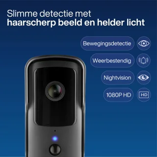 Finex Video Deurbel Draadloos met Binnenbel en Camera