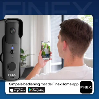 Finex Video Deurbel Draadloos met Binnenbel en Camera