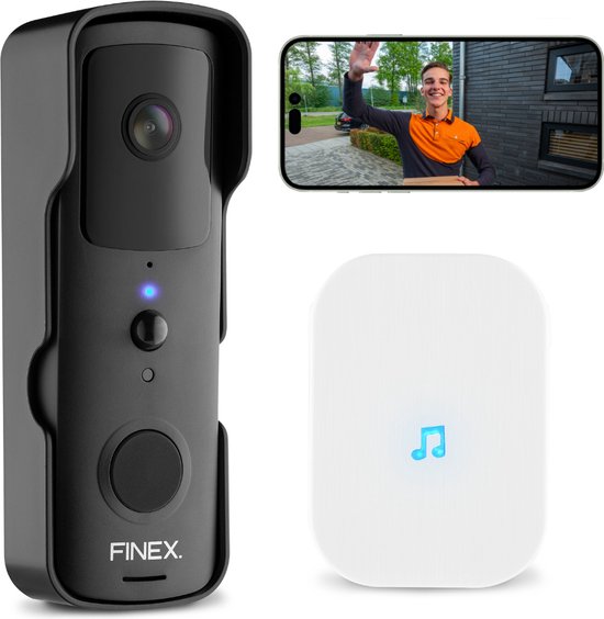 Finex Video Deurbel Draadloos met Binnenbel en Camera