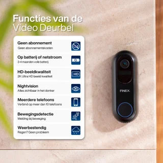Finex Video Deurbel V2 inclusief Binnenbel