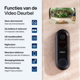 Finex™ Video Deurbel V2.1 met binnenbel