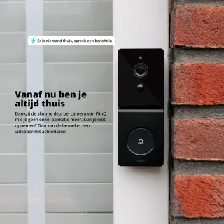 FlinQ Slimme Draadloze Deurbel met Camera 1080P Zwart