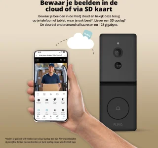FlinQ Slimme Draadloze Deurbel met Camera 1080P Zwart