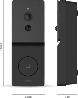 FlinQ Slimme Draadloze Deurbel met Camera 1080P Zwart