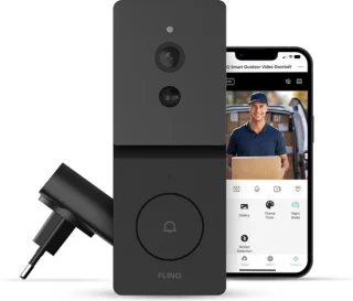 FlinQ Slimme Draadloze Deurbel met Camera 1080P Zwart