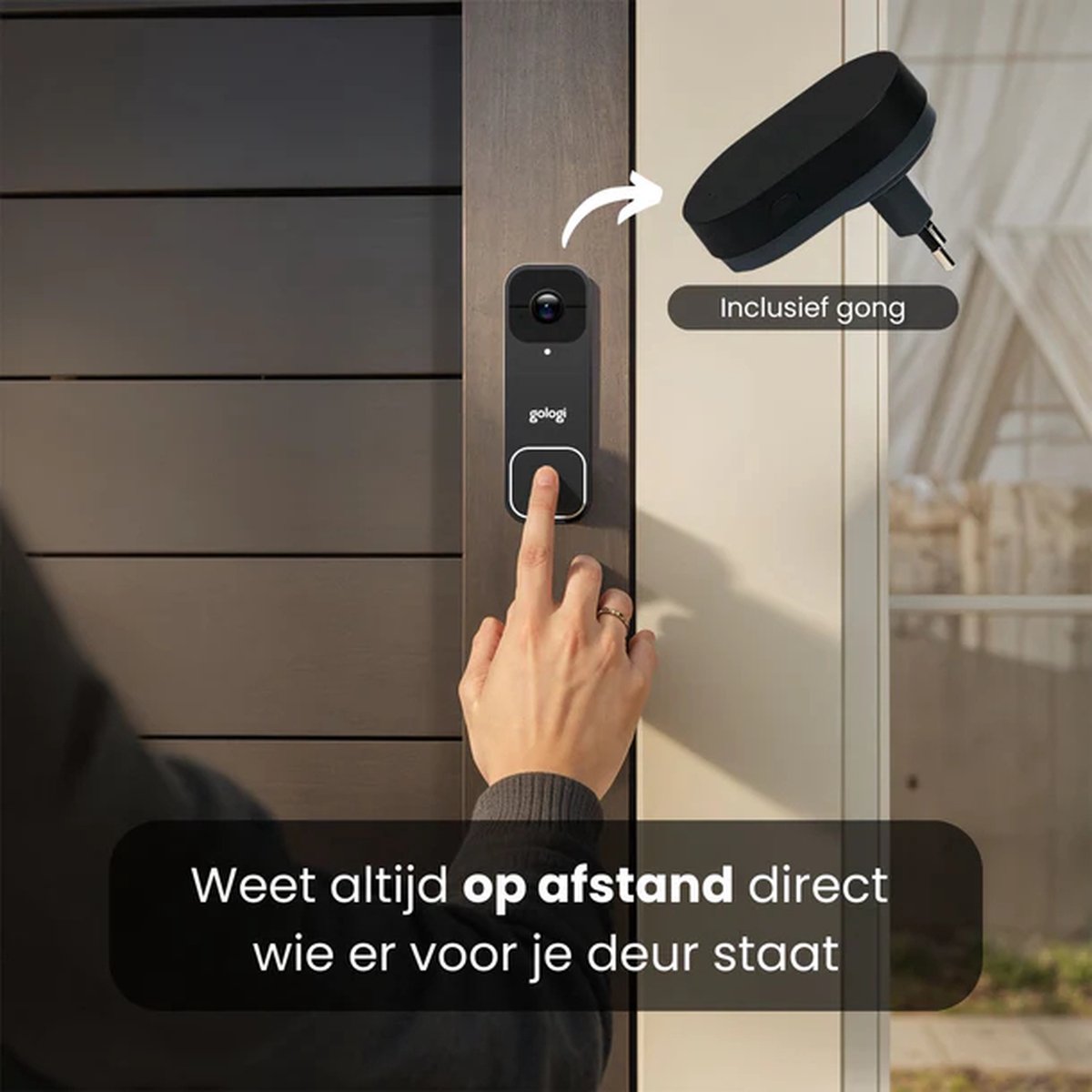 Gologi Video Deurbel Draadloos Zwart
