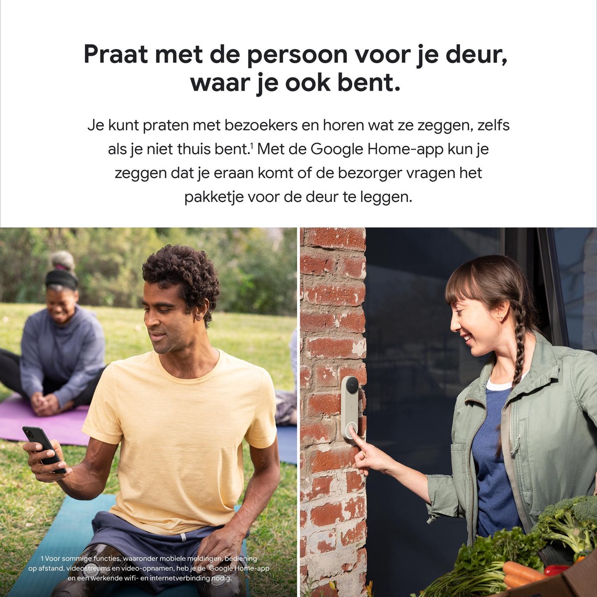 Google Nest Videodeurbel Wit Batterij