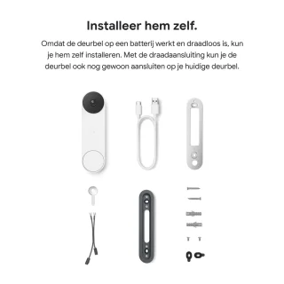 Google Nest Videodeurbel Wit Batterij