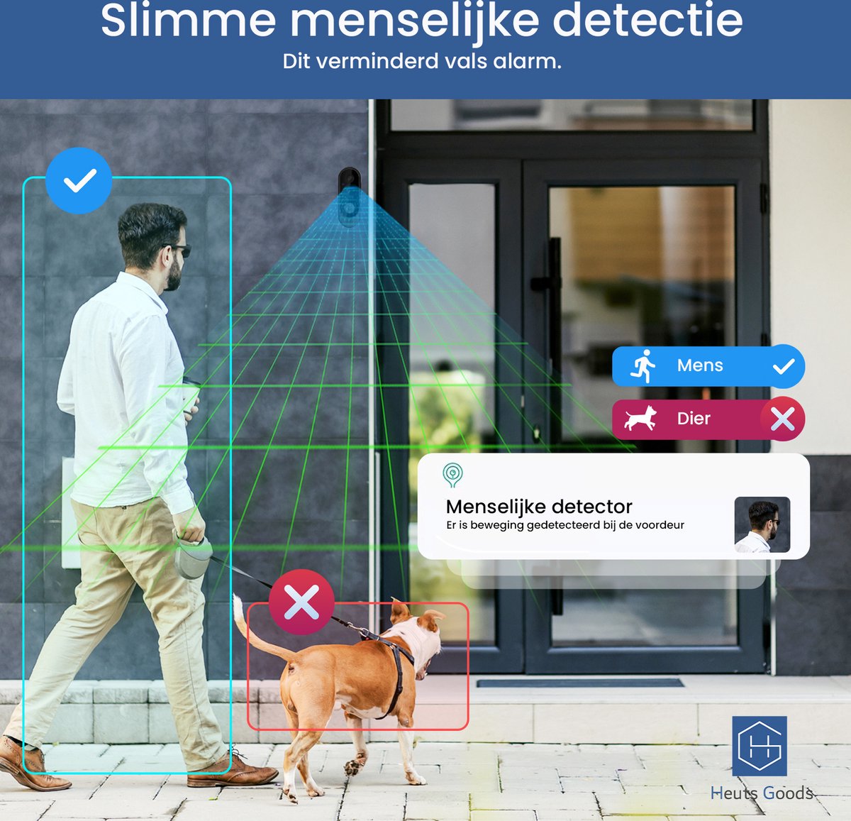 Heuts Goods Video Deurbel Wifi Draadloos Zwart