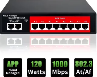 Home-Locking Cloud PoE Switch 8ch T-2301S