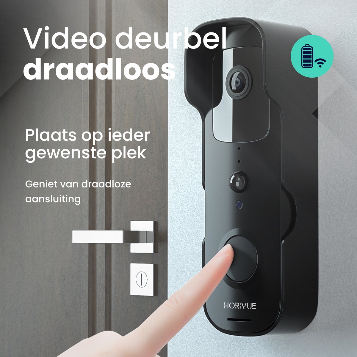 HoriVue Slimme Video Deurbel Wifi 1080P met Camera en 32GB SD kaart