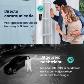HoriVue Slimme Video Deurbel Wifi 1080P met Camera en 32GB SD kaart