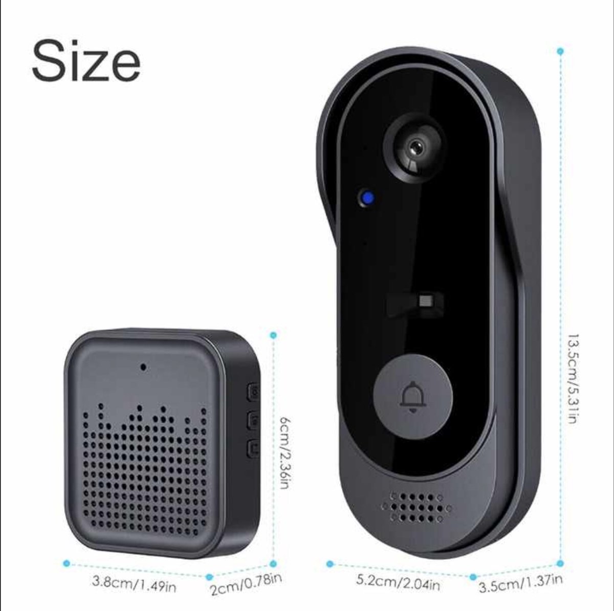 HostX Slimme Video Deurbel 720P WiFi Zwart