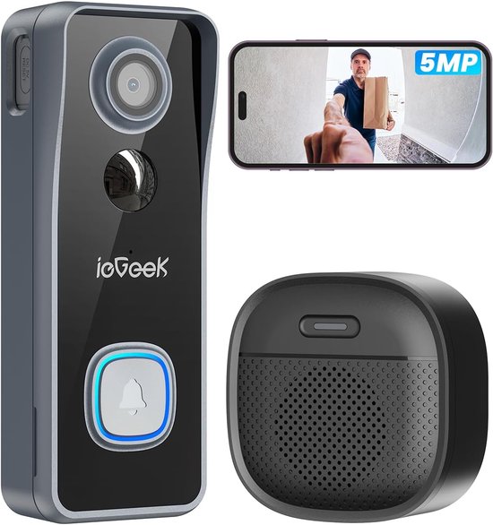 ieGeek 5MP Draadloze Deurbel Camera