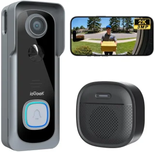 De ieGeek J1 Draadloze Video Deurbel Grijs in één oogopslag