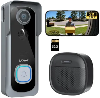 De ieGeek J1 Draadloze Videodeurbel - Grijs in één oogopslag