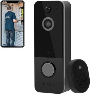 Igoods draadloze videodeurbel deurbelset zwart