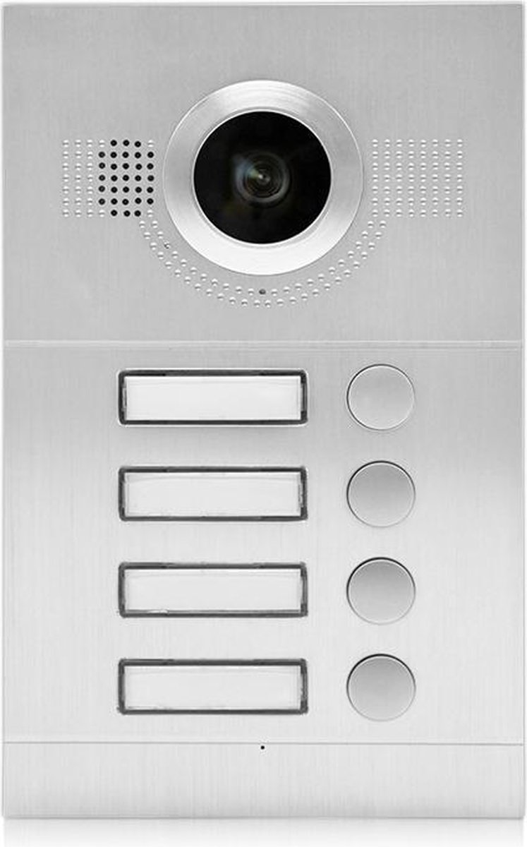 IntercomDirect ID 4-knops buitenpaneel + 4 monitoren