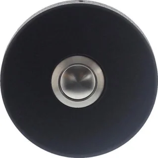 Strakke, onopvallende inbouwdeurbel van RVS met zwarte coating