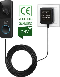 JC's Transformator Adapter 24V voor Eufy Video Deurbel 5m Kabel