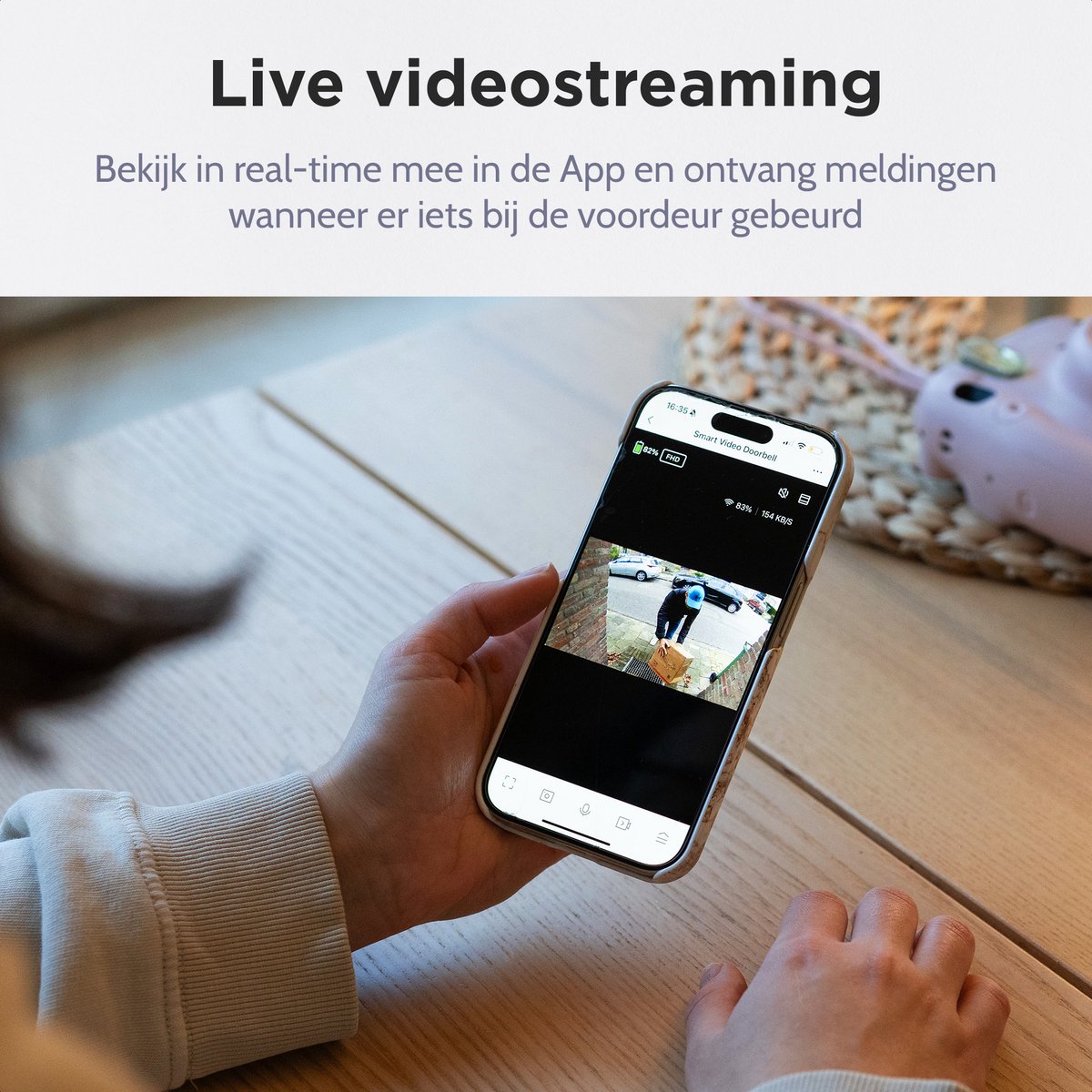 JesJo Slimme Video Deurbel 1080P Wifi Draadloos