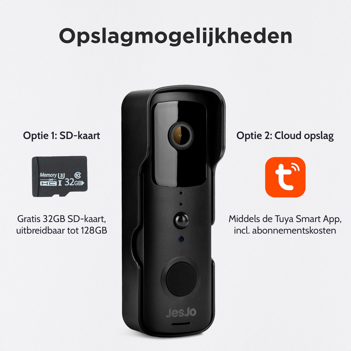 JesJo Slimme Video Deurbel 1080P Wifi Draadloos