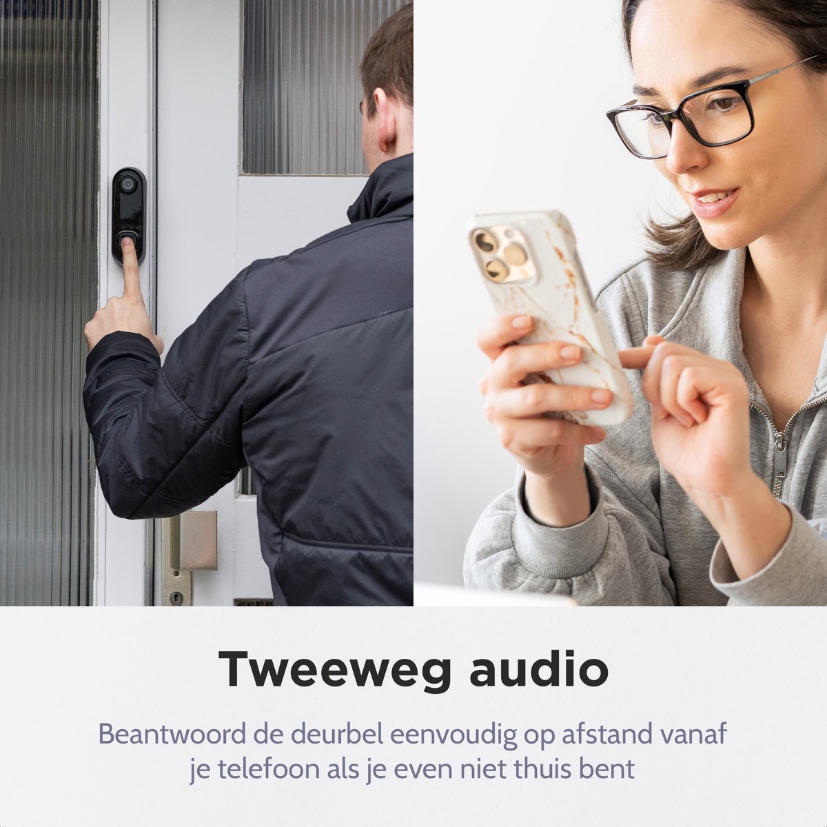 JesJo Video Deurbel Bedraad 1080P HD Wifi
