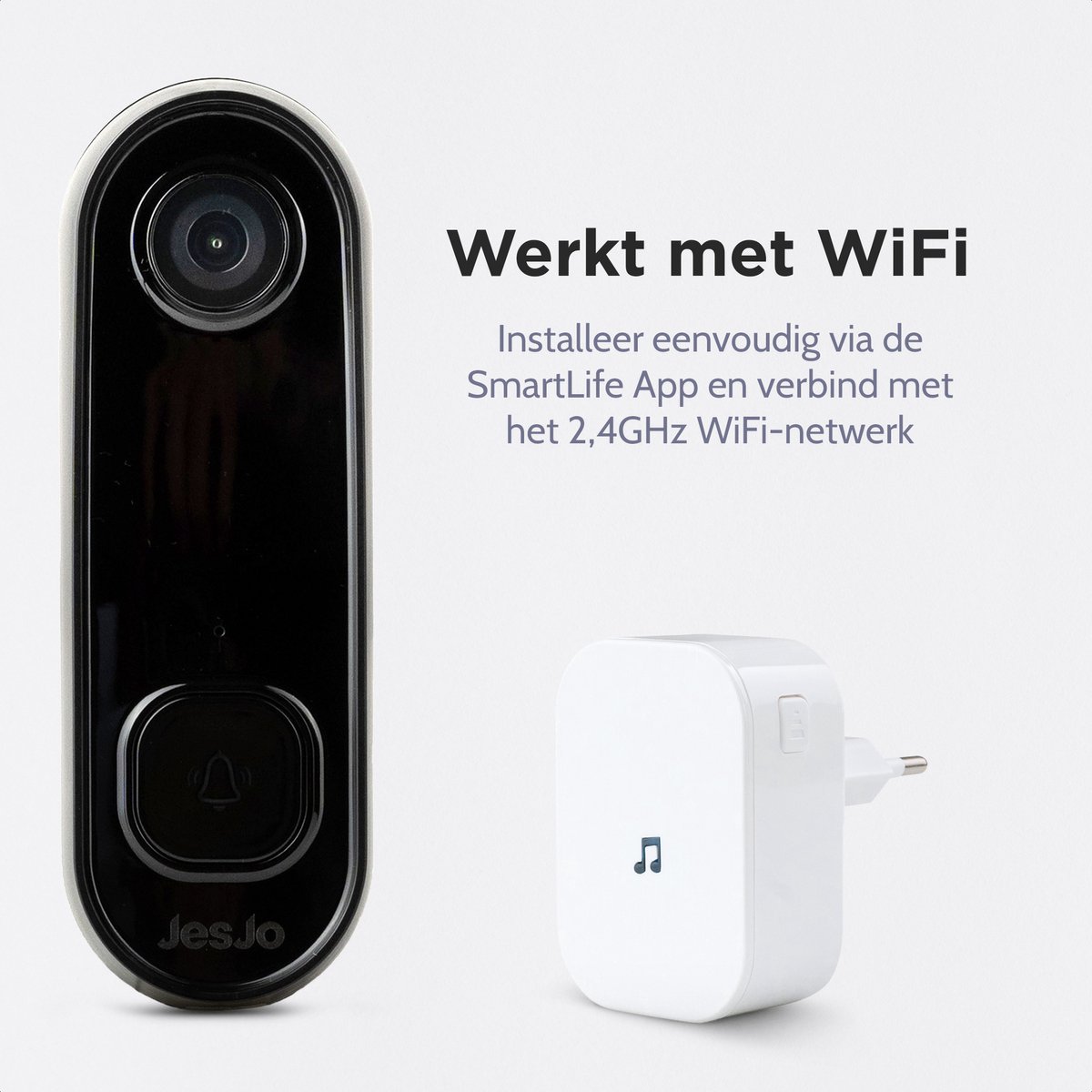 JesJo Video Deurbel Bedraad 1080P HD Wifi