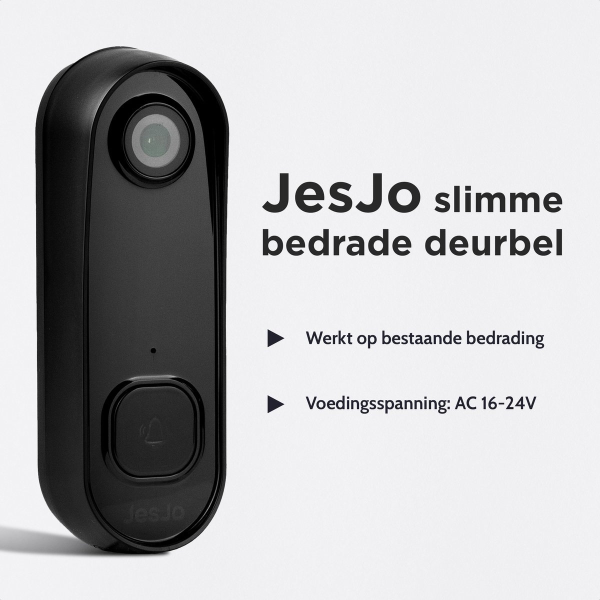 JesJo Video Deurbel Bedraad 1080P HD Wifi