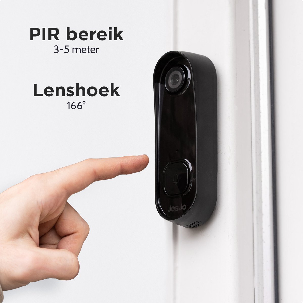 JesJo Video Deurbel Bedraad 1080P HD Wifi