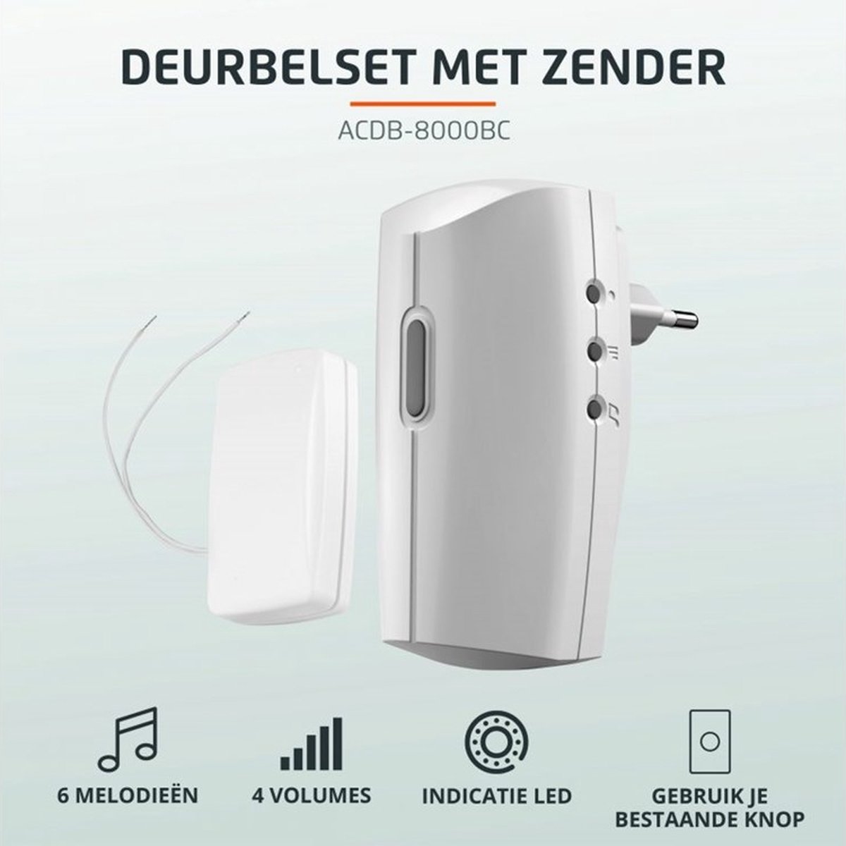 KlikAanKlikUit ACDB-8000BC Deurbelset Wit