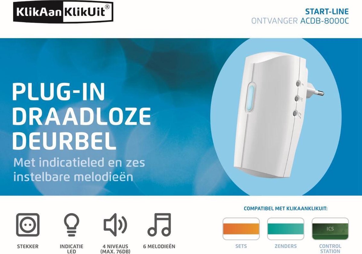 Wat vinden we goed aan de KlikAanKlikUit ACDB-8000C Deurbelgong Wit