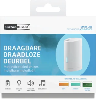 KlikAanKlikUit ACDB-9000C draadloze deurbelgong wit