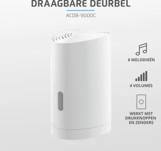 KlikAanKlikUit ACDB-9000C draadloze deurbelgong wit