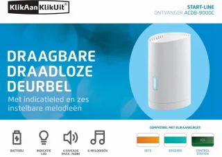 KlikAanKlikUit ACDB-9000C draadloze deurbelgong wit